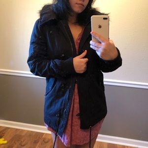 Express Jackets & Coats - Express parka with fur hood size S Express Jackets & Coats - Express parka with fur hood size S